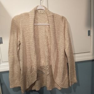 detailed tan cardigan